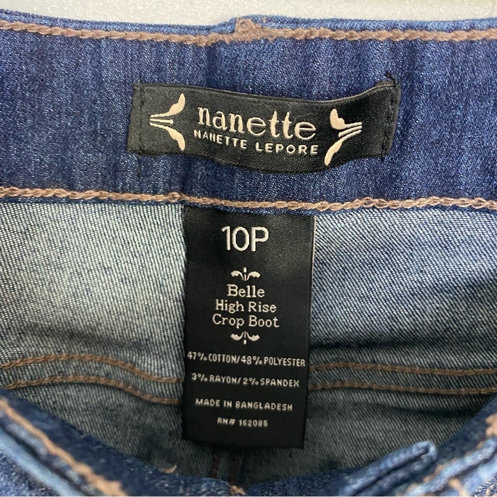 Nanette Nanette Lepore Women’s Denim Blue Belle High Rise Crop Boot Jeans Sz 10P - Picture 6 of 9